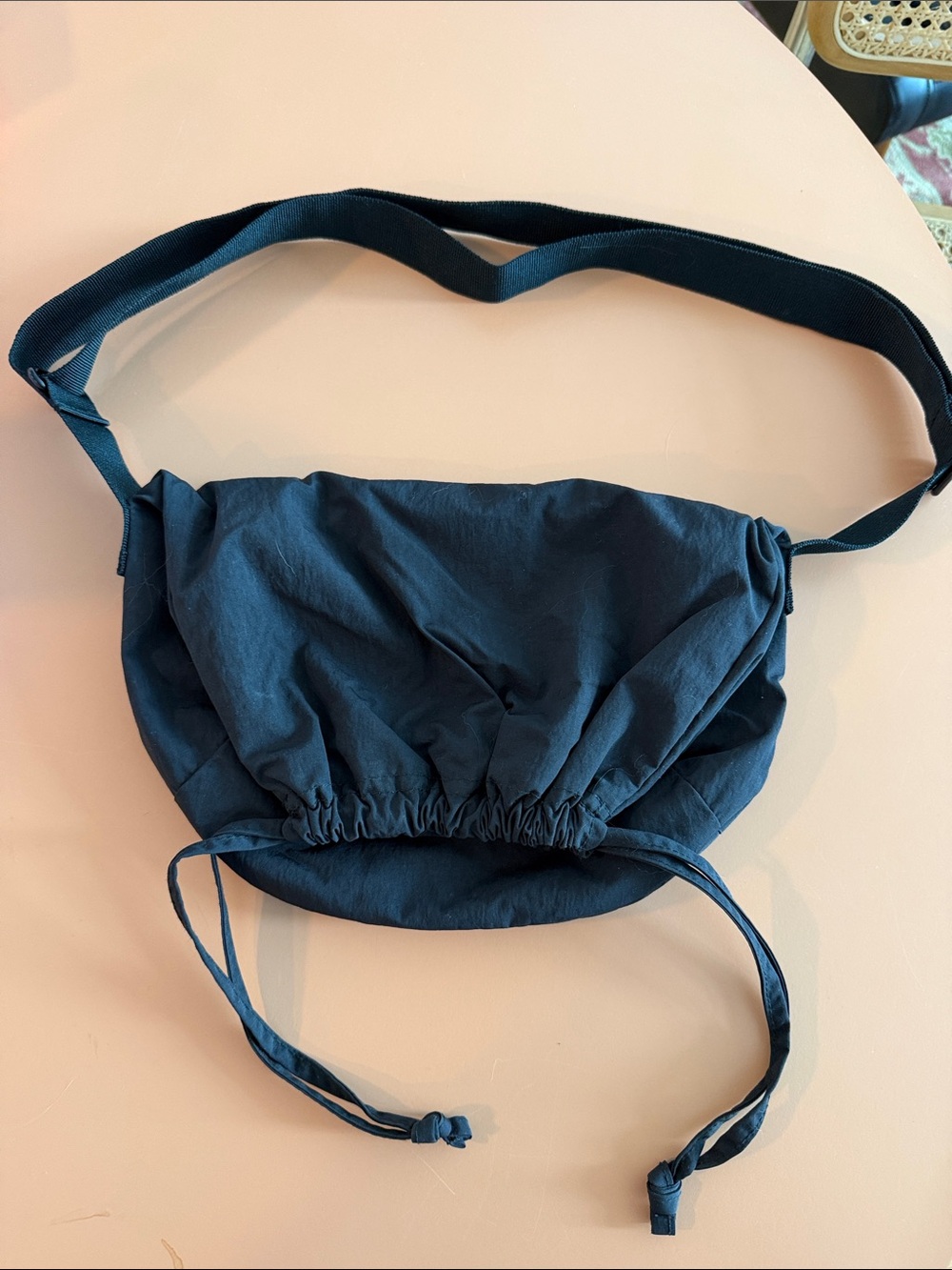 Uniqlo Small Black Drawstring Crossbody Bag